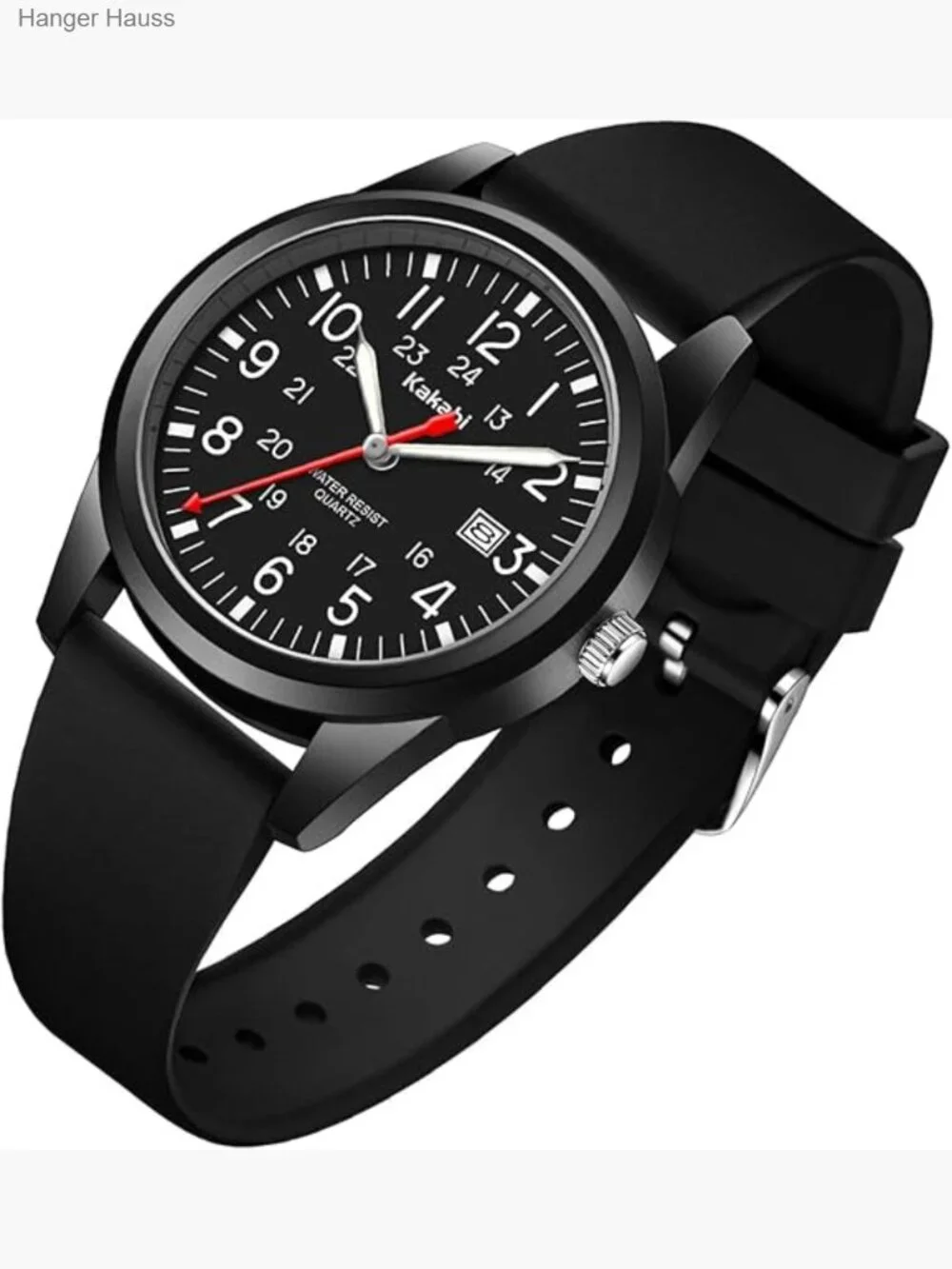 Men's Easy-to-Read Analog Quartz Watch with Silicone Strap